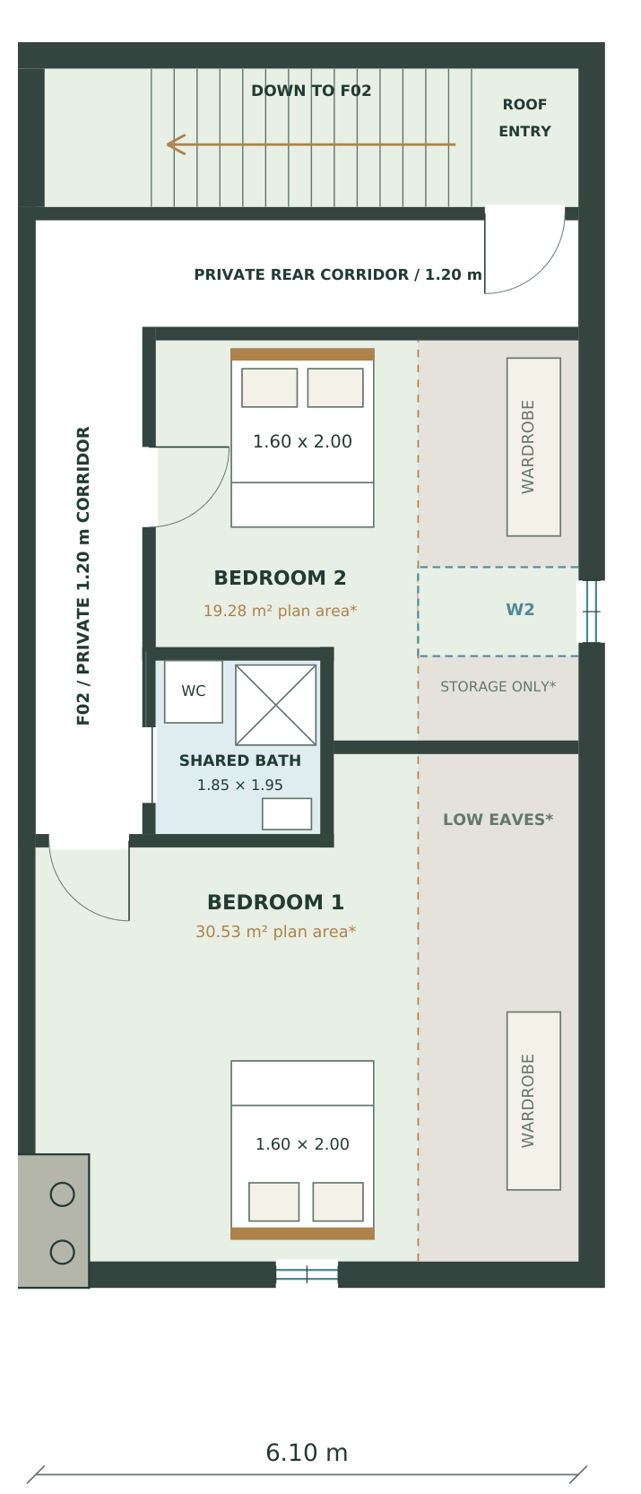 F02 Roof floor Floor plan